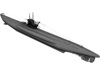 U-Boat Type VII B 3D Model