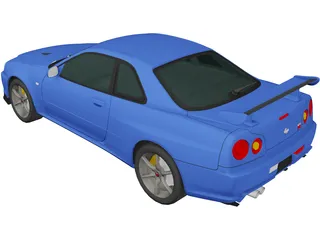 Nissan Skyline GT-R R34 Vspec (1999) 3D Model