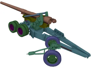 M1 Gun (155 mm) 3D Model