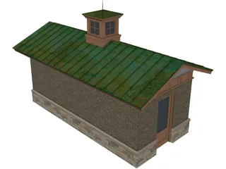 Bath House Structure 3D Model