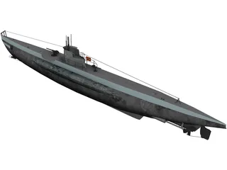 DKM U-boat type VII 3D Model