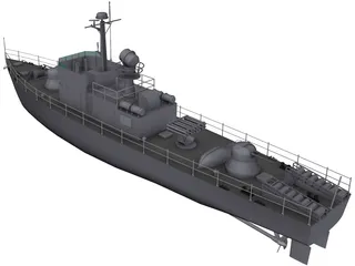 Military Fast Attack Boat 3D Model