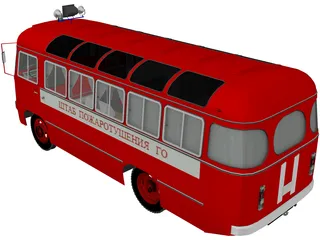 PAZ 672 Soviet Fire Department 3D Model