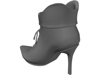 High Heel Shoe with Lace 3D Model