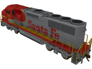 ATSF Warbonnet GP60M 109 3D Model