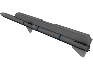 AIM-120 AMRAAM Missile 3D Model