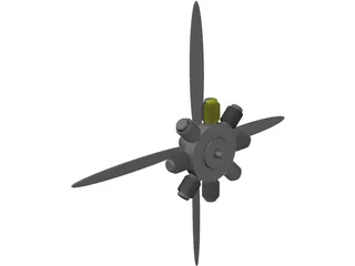 Radial Engine Model 3D Model