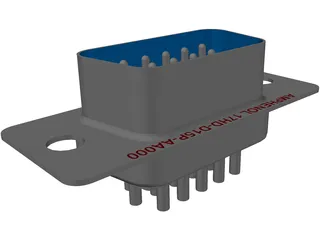 D-Sub 9 Connector 3D Model