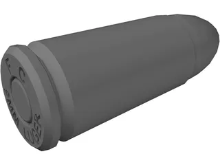 9mm Luger Cartidge 3D Model