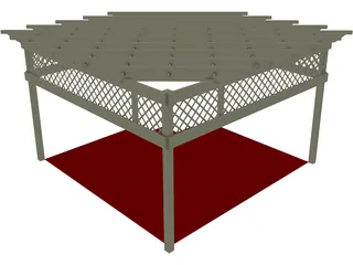 Wood Pergola 3D Model