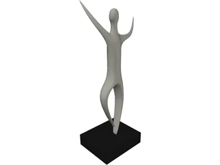 Abstract Dancing Statue 3D Model