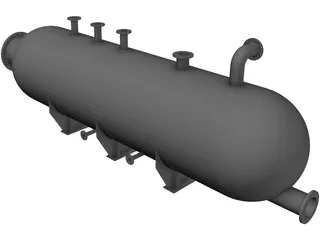 Cylindrical gas pressure vessel 3D Model