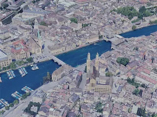 Zurich City, Switzerland (2023) 3D Model