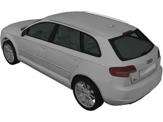 Audi A3 Sportback (2011) 3D Model