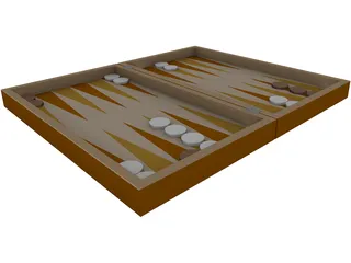 Backgammon Game 3D Model