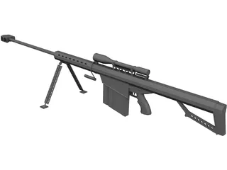 M82A1 Barrett .50 BMG 3D Model