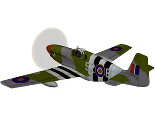 North American Mustang III 3D Model