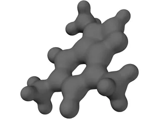 Caffeine Molecule 3D Model