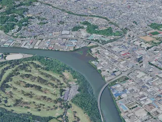 Akita City, Japan (2025) 3D Model