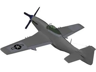 North American Mustang MP51D 3D Model