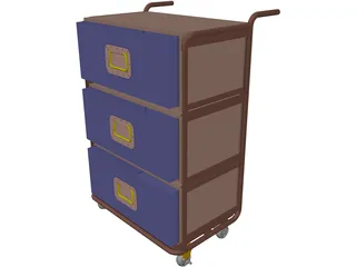 Trolley with removable drawer units 3D Model