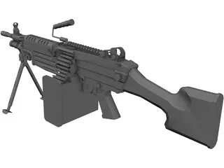 M249 Machine Gun 3D Model