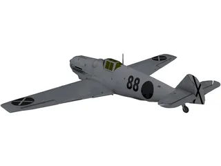 Messerschmitt Bf-109B Bertha 3D Model