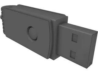 USB Flash Memory Card 3D Model
