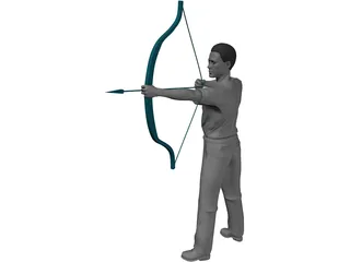 Man with Bow and Arrow 3D Model