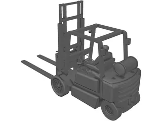 Forklift YALE with Operator 3D Model