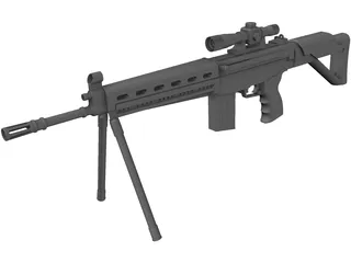 Sniper Rifle 3D Model