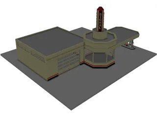Service Station 3D Model