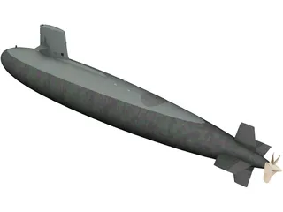 Skipjack SSN Submarine 3D Model