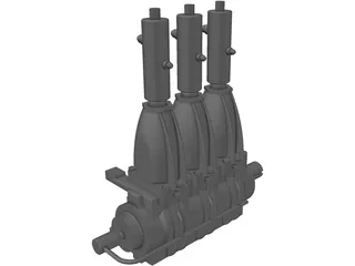 Nitrogen Triplex Pump 3D Model