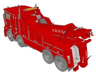 Kenworth K100 Fire Wrecker 3D Model