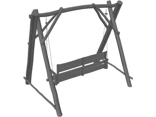 Swing Wooden Chair 3D Model
