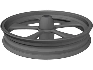 Harley Front Wheel 5 spoke 3D Model