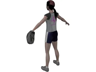 Baseball Girl 3D Model