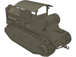 Soviet Tractor Kommunar 3D Model