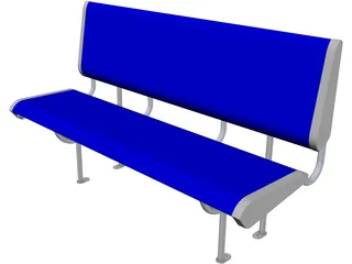 Polycarbonate Train Seat 3D Model