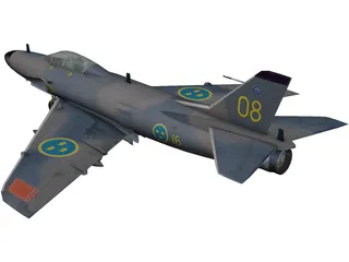 SAAB J-32E Lansen 3D Model