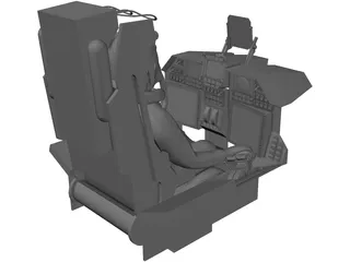 Fighter Cockpit with Seat 3D Model