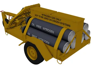 Nitrogen airport cart trailer 3D Model