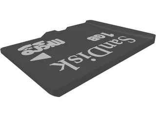 Micro SD Card 3D Model