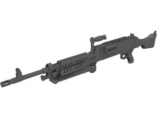 M240 Machine Gun 3D Model