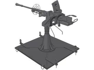 Type-96 Single AA-Gun 3D Model