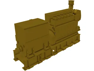 Engine Diesel Mak 6M25 Status5 3D Model