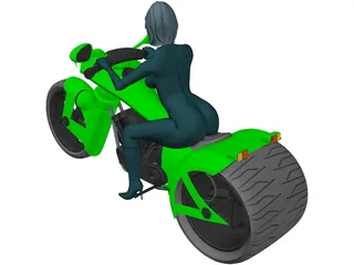 Lady Snake Moto 3D Model