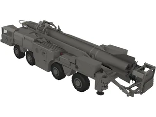 Scud Missile Launcher Maz 3D Model