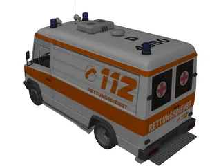 Mercedes-Benz Vario 614D German Ambulance 3D Model